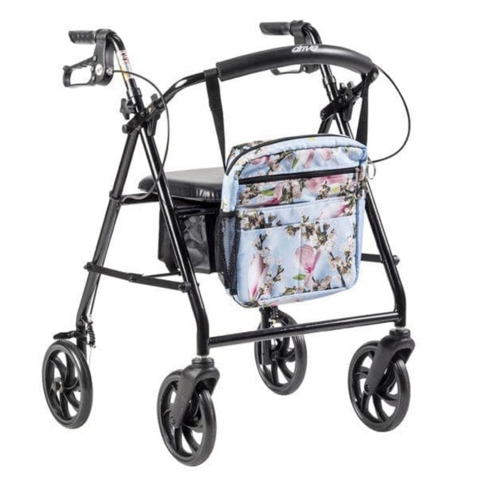 Blue Floral Drive Medical Accessory Bag Scooters/Walkers/Wheel